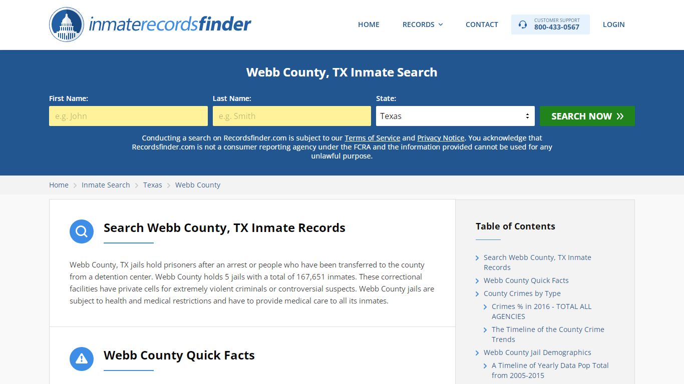 Webb County, TX Inmate Lookup & Jail Records Online